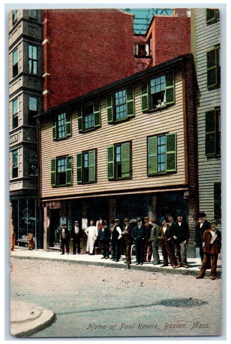 c1940s Home Of Paul Revere Boston Massachusetts MA Unposted People Postcard