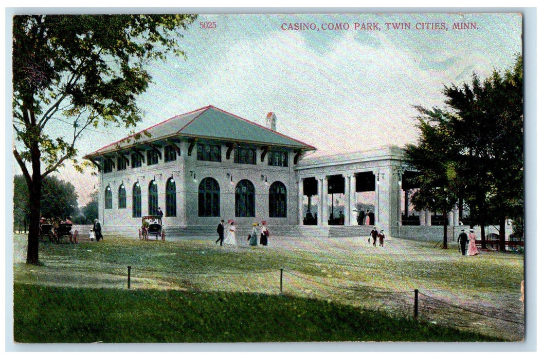 c1950 Casino Como Park Building Players Trees Twin Cities Minnesota MN Postcard
