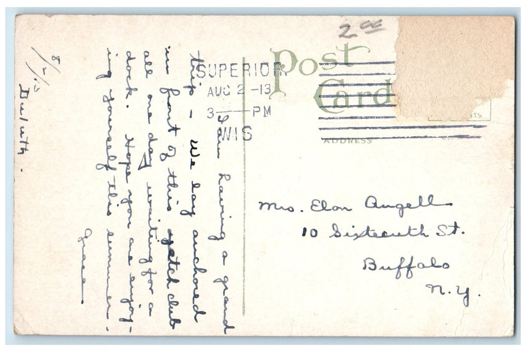 c1910 Boat Club Restaurant Harbor Buildings Views Duluth Minnesota MN Postcard