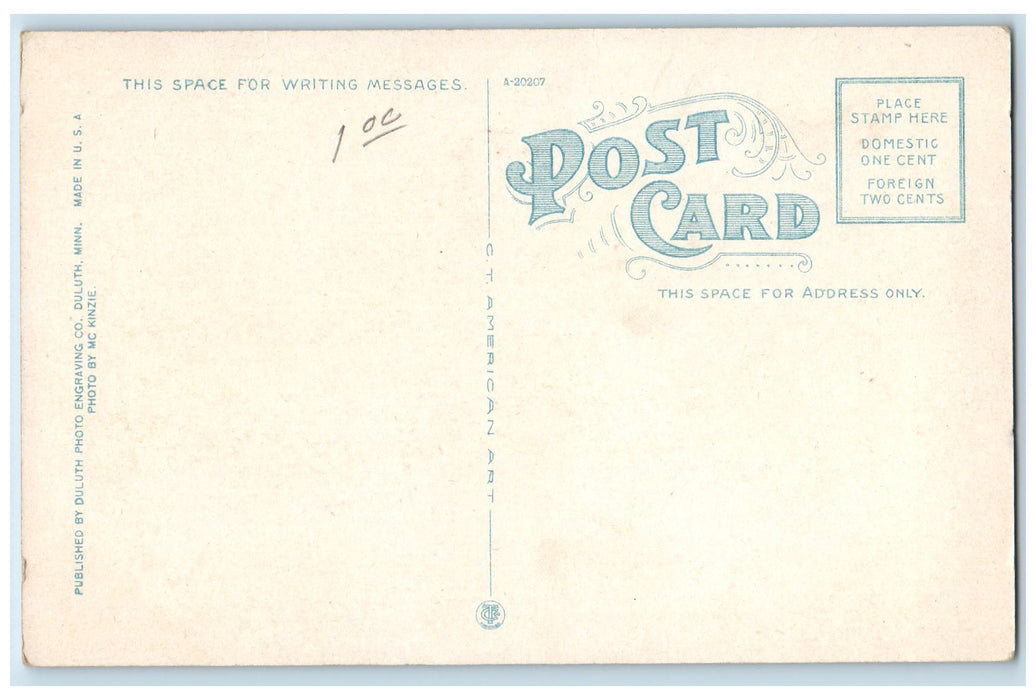 c1950's Public Library Building Dome Steps Entrance Duluth Minnesota MN Postcard