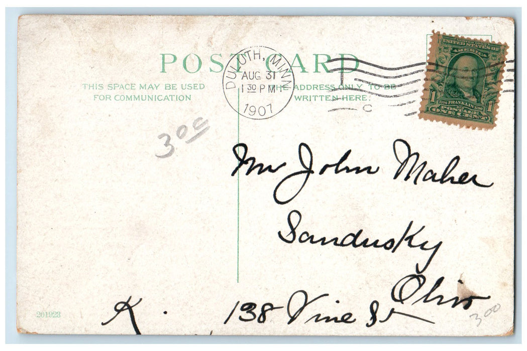 1901 Superior Street From Fifth West Stores Railway Duluth Minnesota MN Postcard
