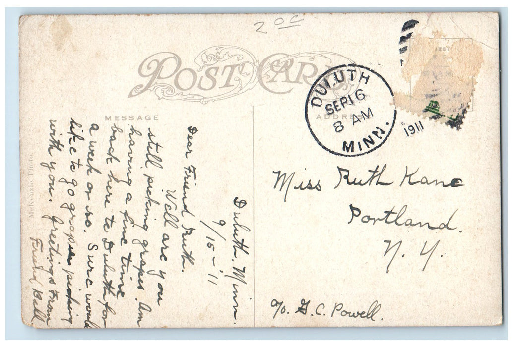 1911 Unloading Coal Workers Freighter Ship Cargo Duluth Minnesota MN Postcard