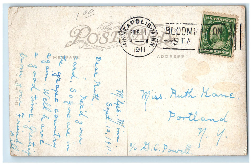 1911 Carnegie Library Aerial View Building Grove Duluth Minnesota MN Postcard
