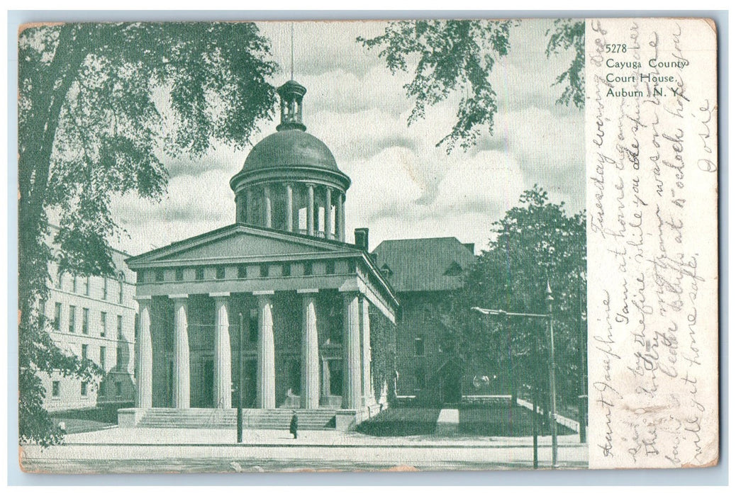 1908 Cayuga County Court House Building Dome View Auburn New York NY Postcard