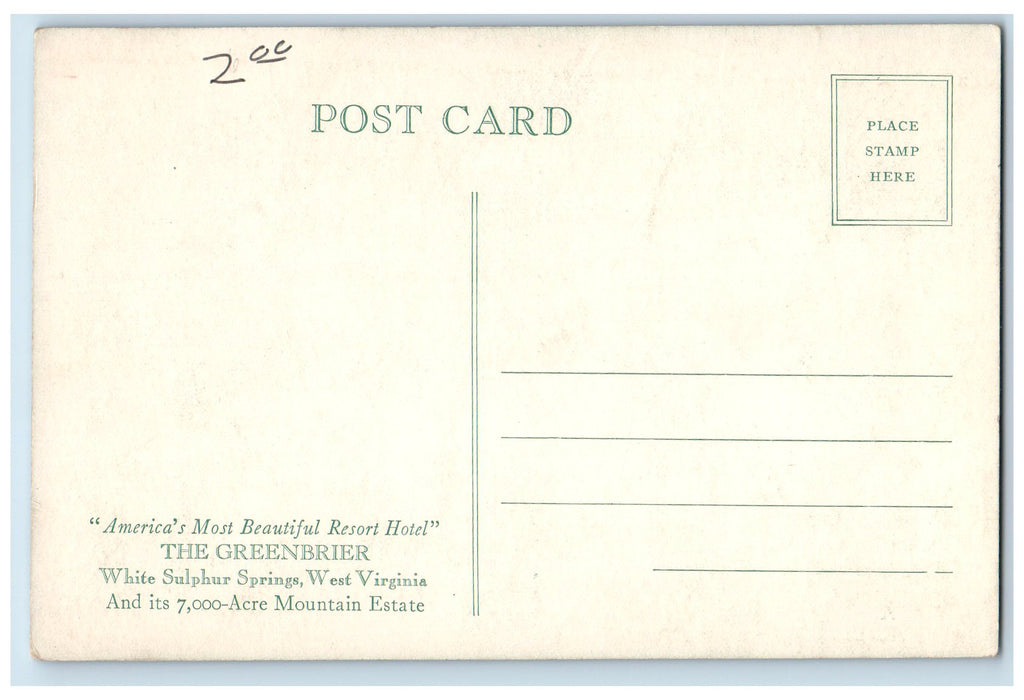 c1950 The Greenbrier Hotel Resort White Sulphur Springs Restaurant WVA Postcard
