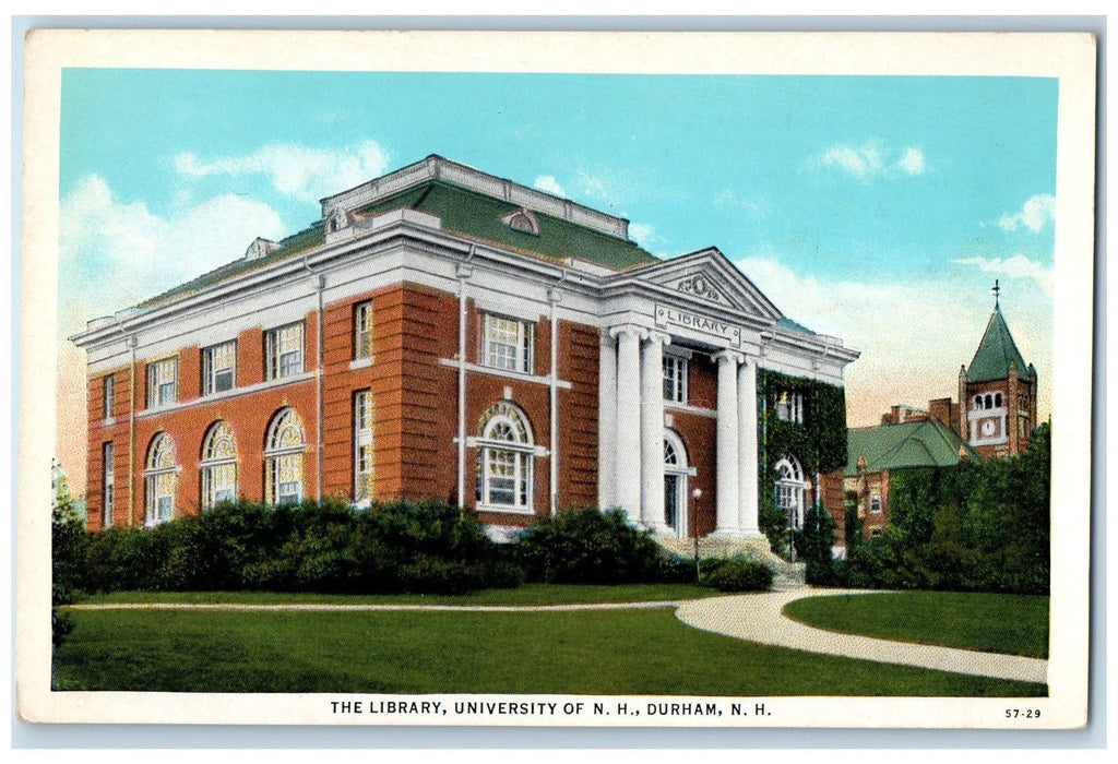 c1950's The Library University Of NH School Campus Building Durham NH Postcard
