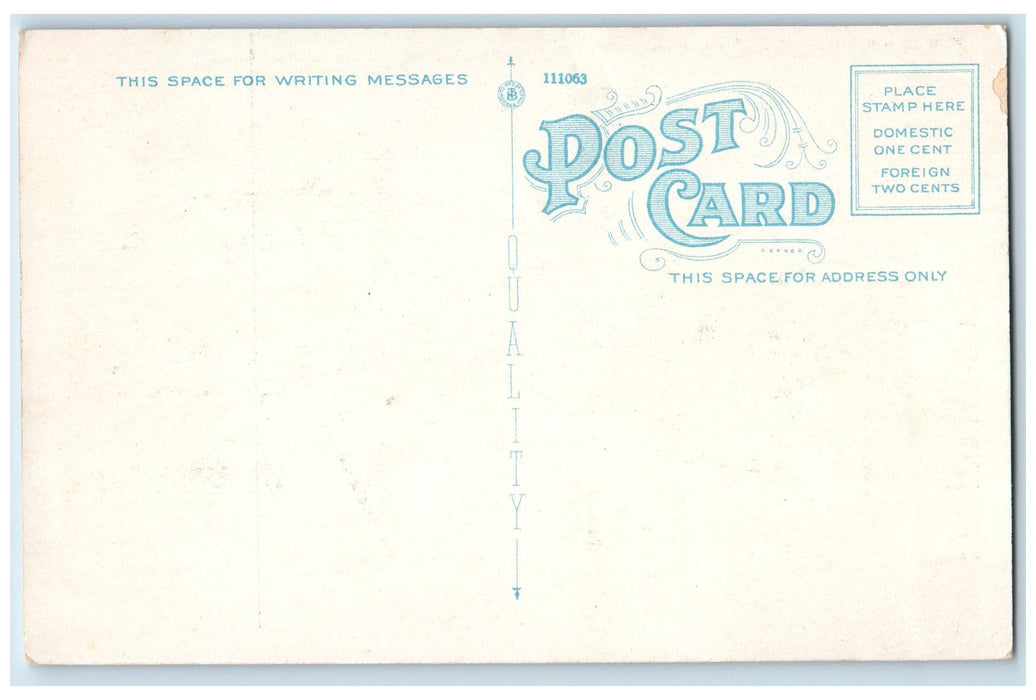 c1950 Public Library Building Roadside Chimneys Entrance Portsmouth NH Postcard