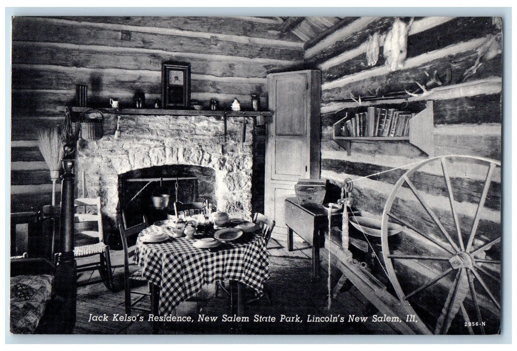 c1950 Jack Kelso's Residence New Salem State Park Lincolns New Salem IL Postcard