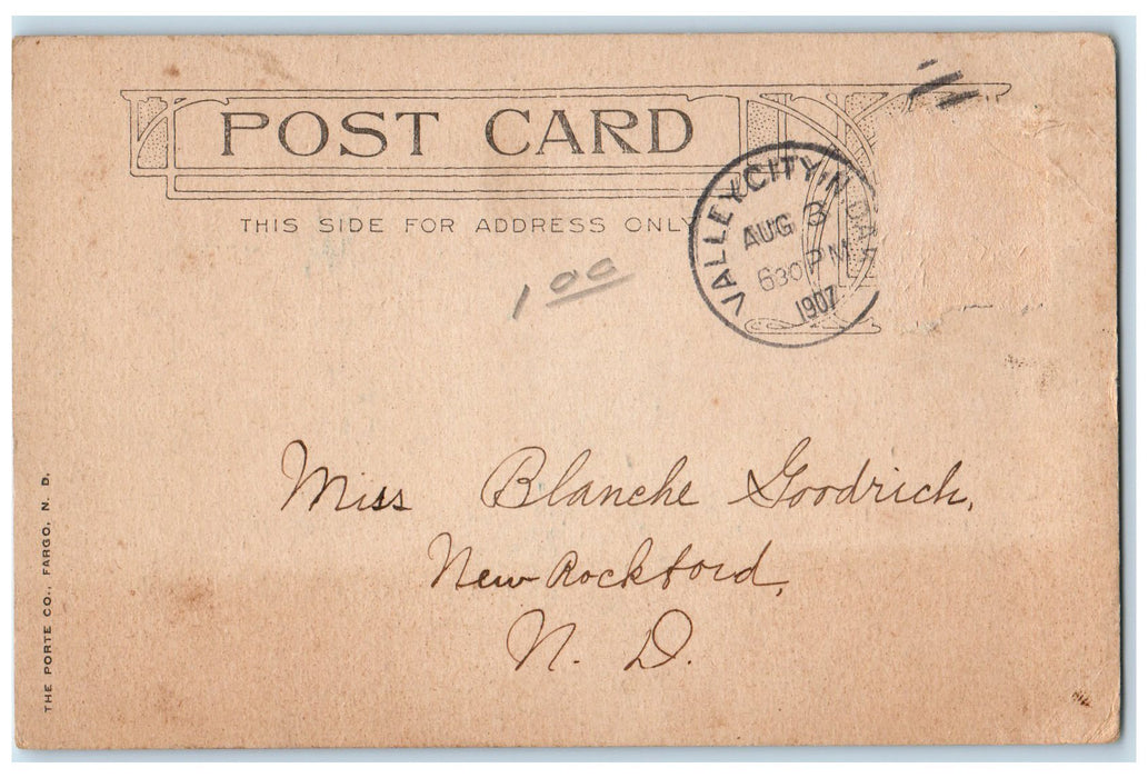 1907 State Normal School Exterior Valley North Dakota ND Posted Vintage Postcard