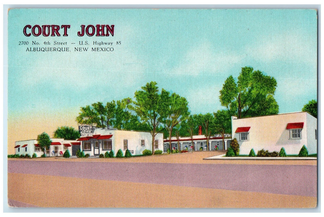 c1940s Court John Restaurant Theatre Roadside Albuquerque New Mexico NM Postcard