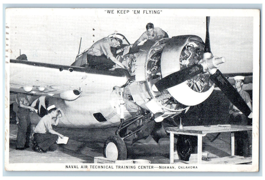1945 Naval Air Technical Training Center View Norman Oklahoma OK Posted Postcard