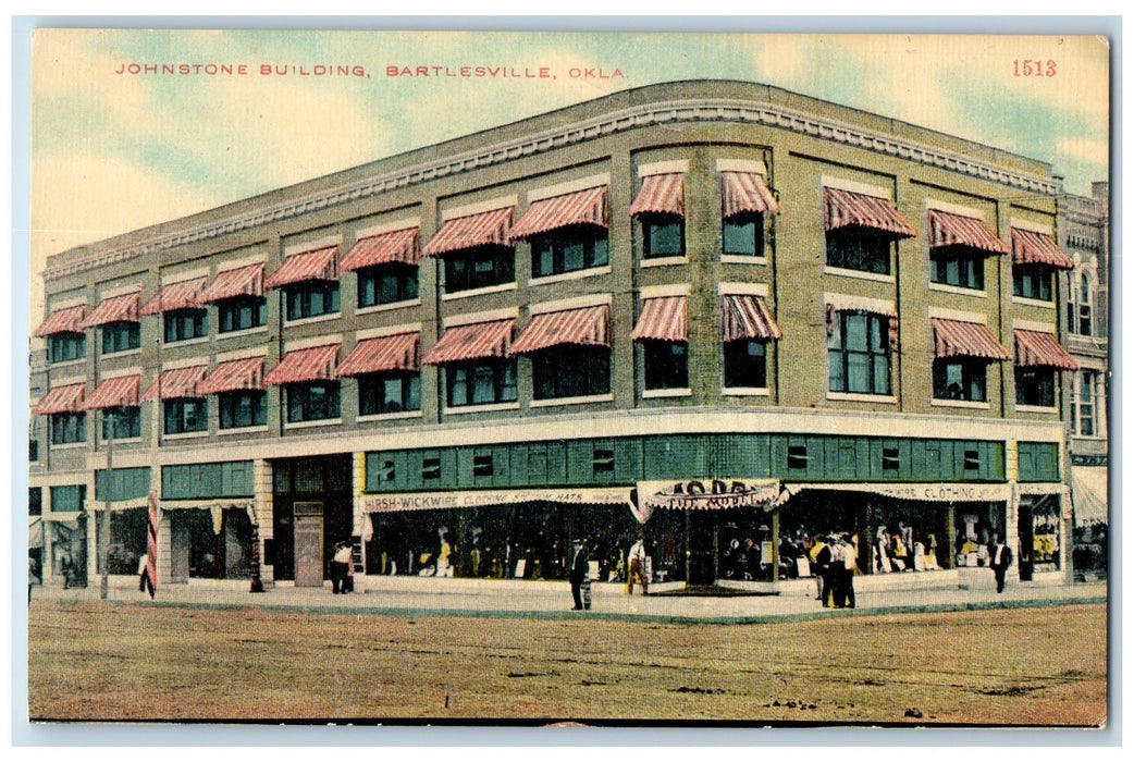 c1940s Johnstone Building Exterior Bartlesville Oklahoma OK Unposted Postcard