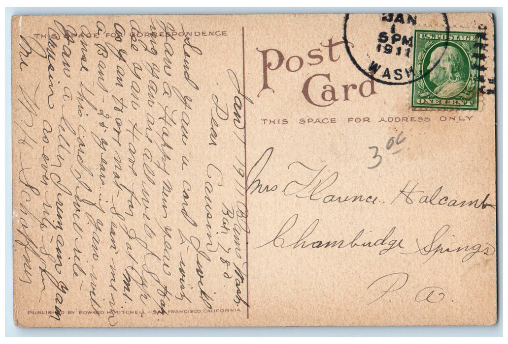 1911 Great Northern Passenger Depot Bellingham Washington WA Posted Postcard