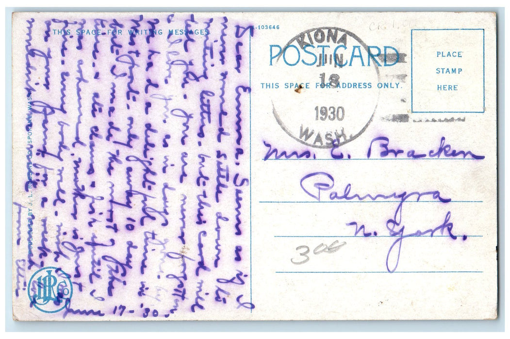 1930 Port Grays Harbor Washington Largest Lumber Shipping Port World WA Postcard