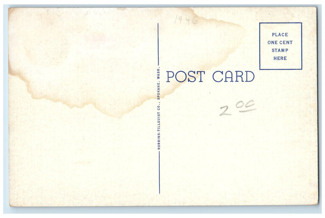 c1940's Green Hut Cafe World's Largest Construction Job Grand Coulee WA Postcard