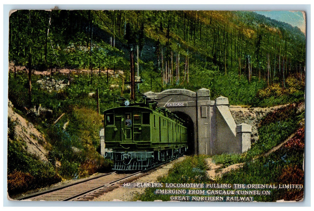 1921 Electric Locomotive Oriental Limited Great Northern Railway WA Postcard
