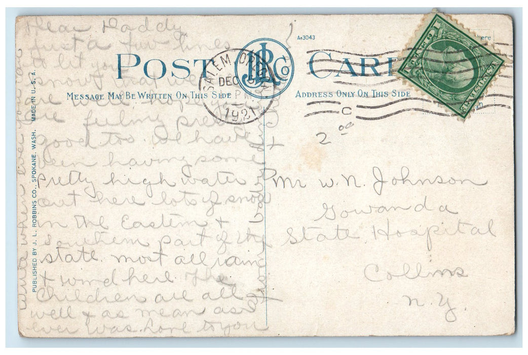 1921 Electric Locomotive Oriental Limited Great Northern Railway WA Postcard