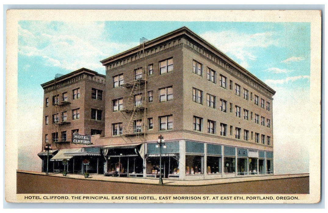 c1920's Hotel Clifford The Principal East Side Hotel Portland Oregon OR Postcard