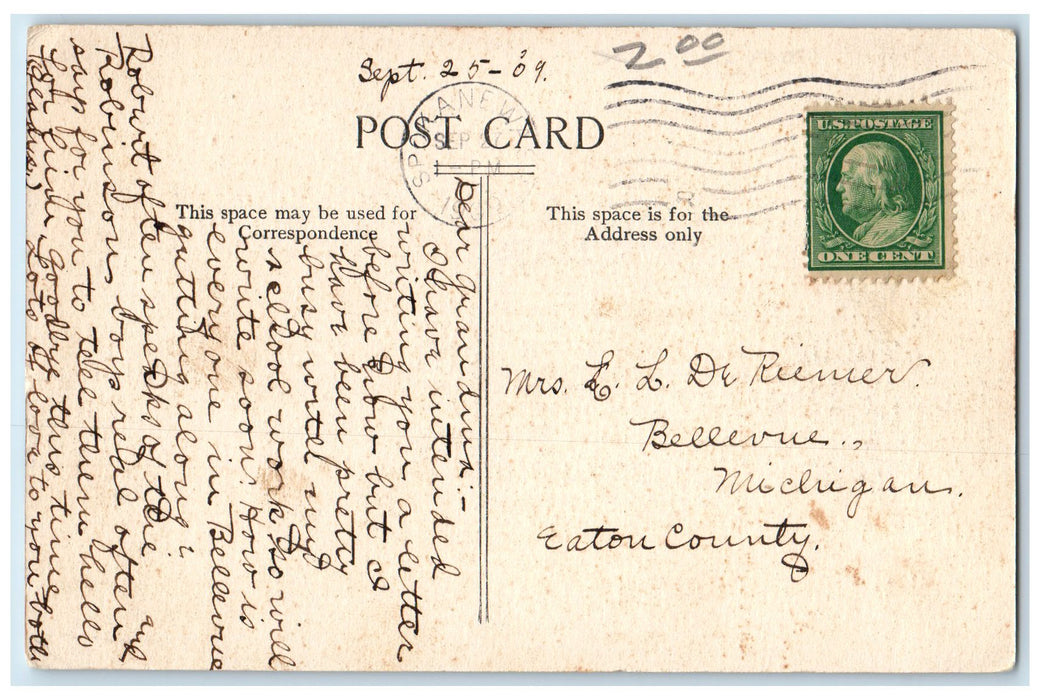 1909 Brunot Hall Girls' School Spokane Washington WA Posted Vintage Postcard