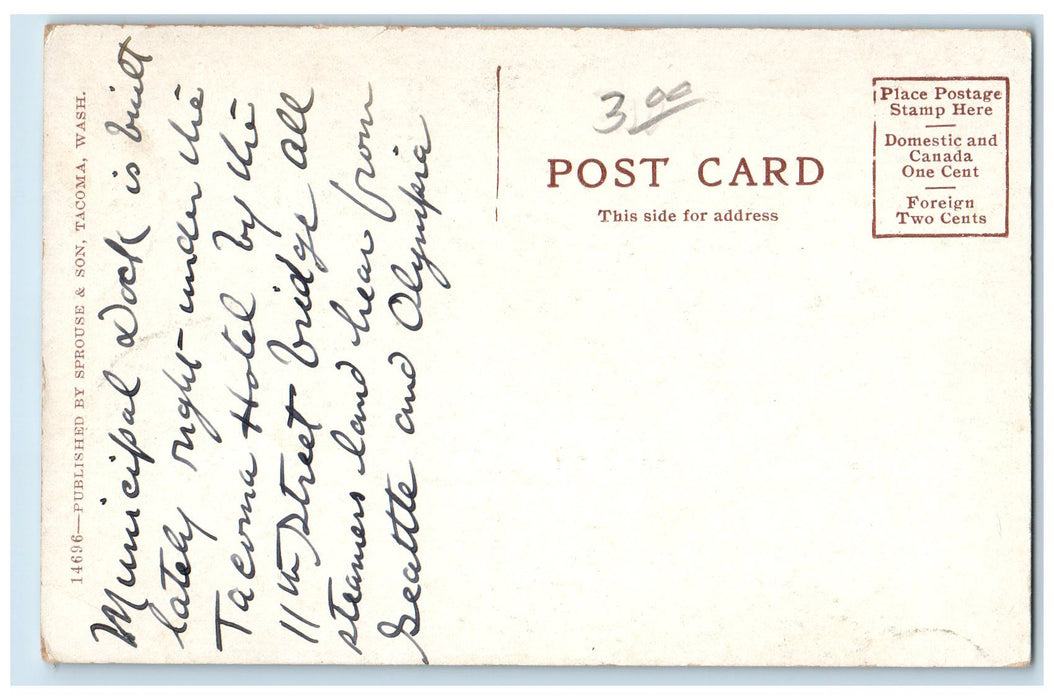 c1910s Steamer Chippewa Landing At Municipal Dock Steamship WA Unposted Postcard