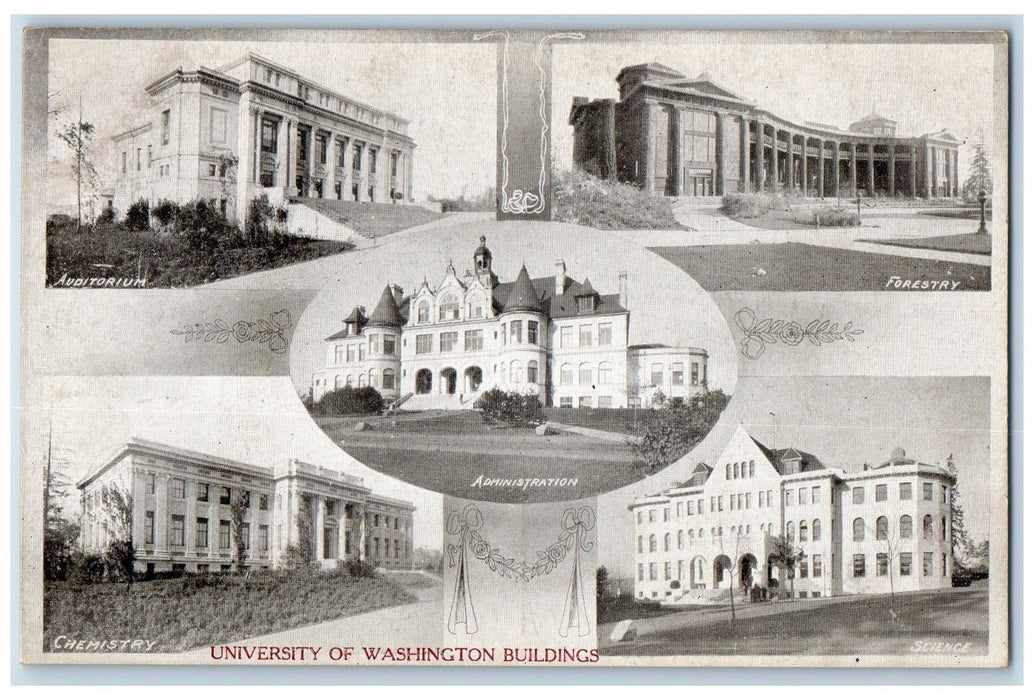 c1960's University of Washington Buildings Exterior Scene WA Unposted Postcard