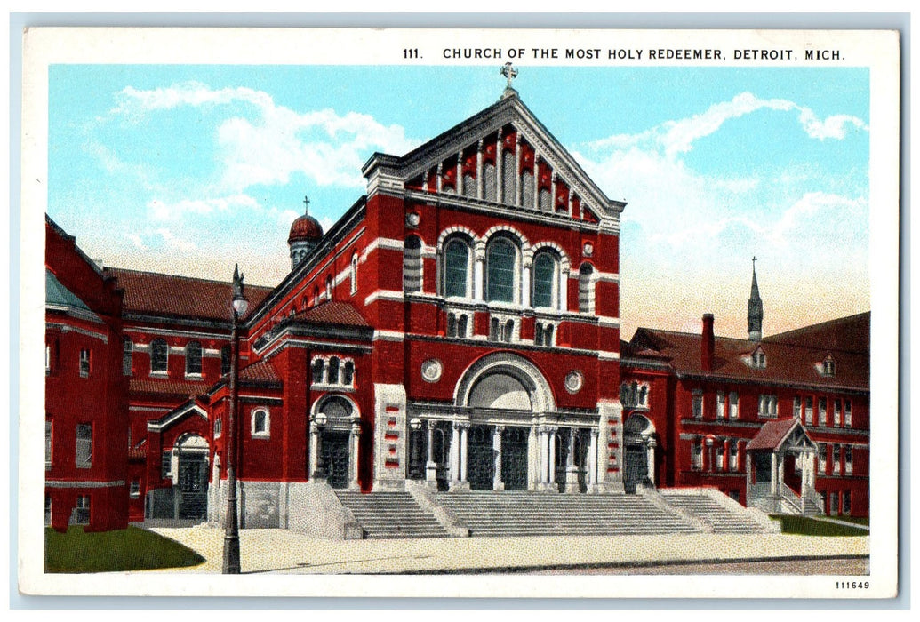 c1960's Church Of The Most Holy Redeemer Detroit MI Unposted Vintage Postcard
