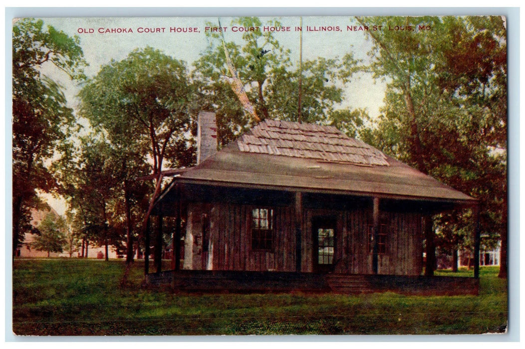 1907 Old CahoKa First Court House Wood Building St. Louis Missouri MO Postcard