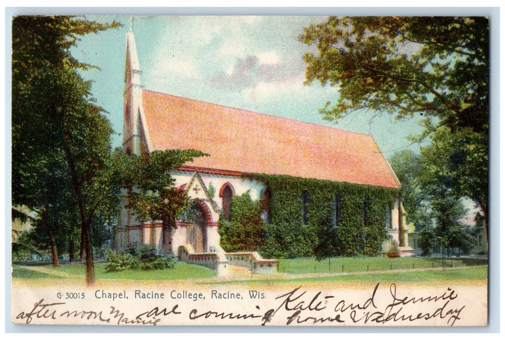 1906 Chapel Racine College School Campus Building Racine Wisconsin WI Postcard