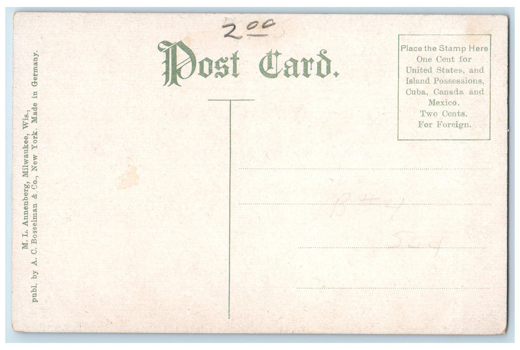 c1950 Water Front Ferry Boat Smokestacks Sailing Milwaukee Wisconsin WI Postcard