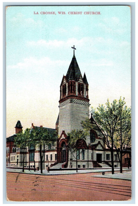 c1950's Christian Church Building Railway Tower La Crosse Wisconsin WI Postcard