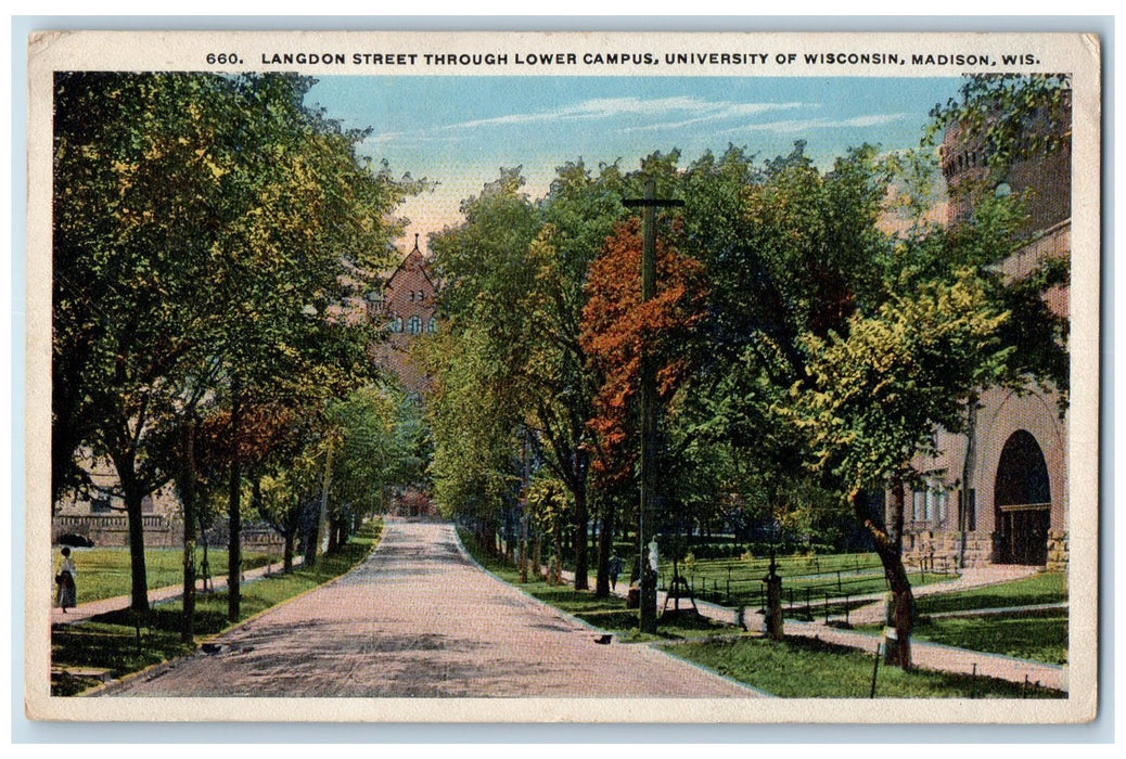 1915 Langdon St. Lower Campus University Wisconsin Dirt Road Madison WI Postcard