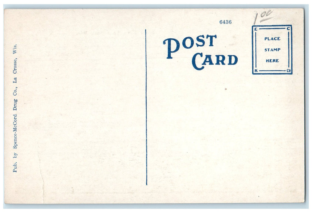 c1920 River Park Boat Dock Flowers Beads Bridge La Crosse Wisconsin WI Postcard