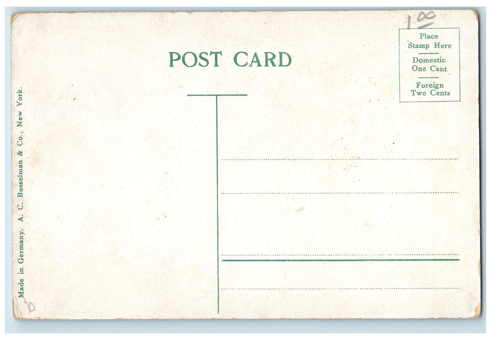 c1950 Court House Clock Tower Building Entrance Dirt Road Jefferson WI Postcard