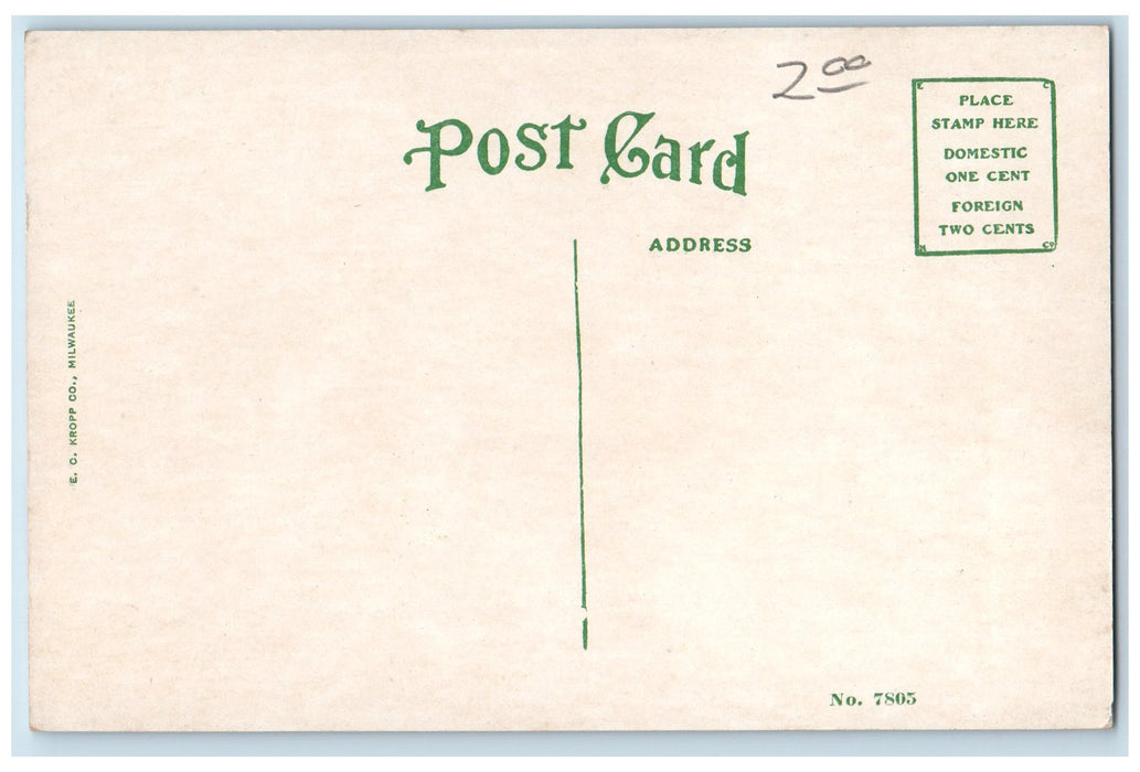 c1950 Post Office Building Stairs Entrance Trees Baraboo Wisconsin WI Postcard