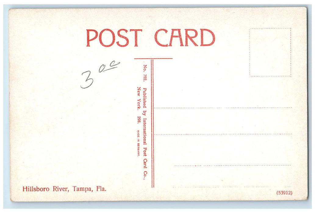 c1950's Hillsboro River Docks Boats Ship Smokestacks Tampa Florida FL Postcard