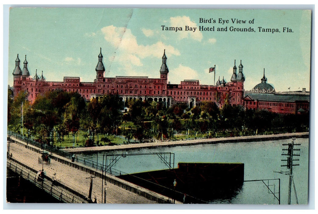 c1950's Birds Eye View Tampa Bay Hotel & Grounds Restaurant Florida FL Postcard