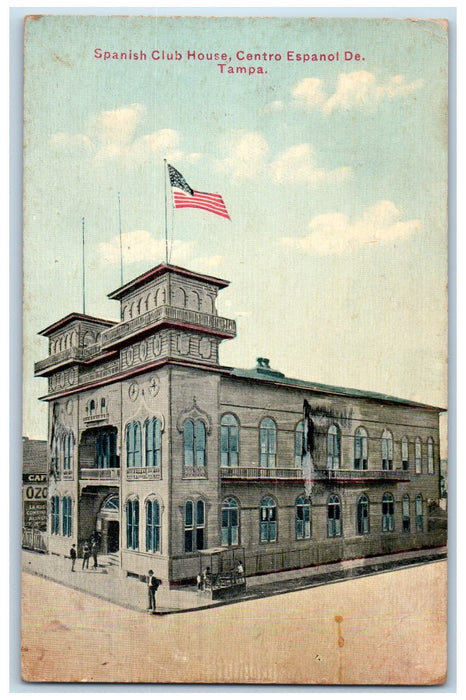 1912 Spanish Club House Centro Espanol De. Building Restaurant Tampa FL Postcard