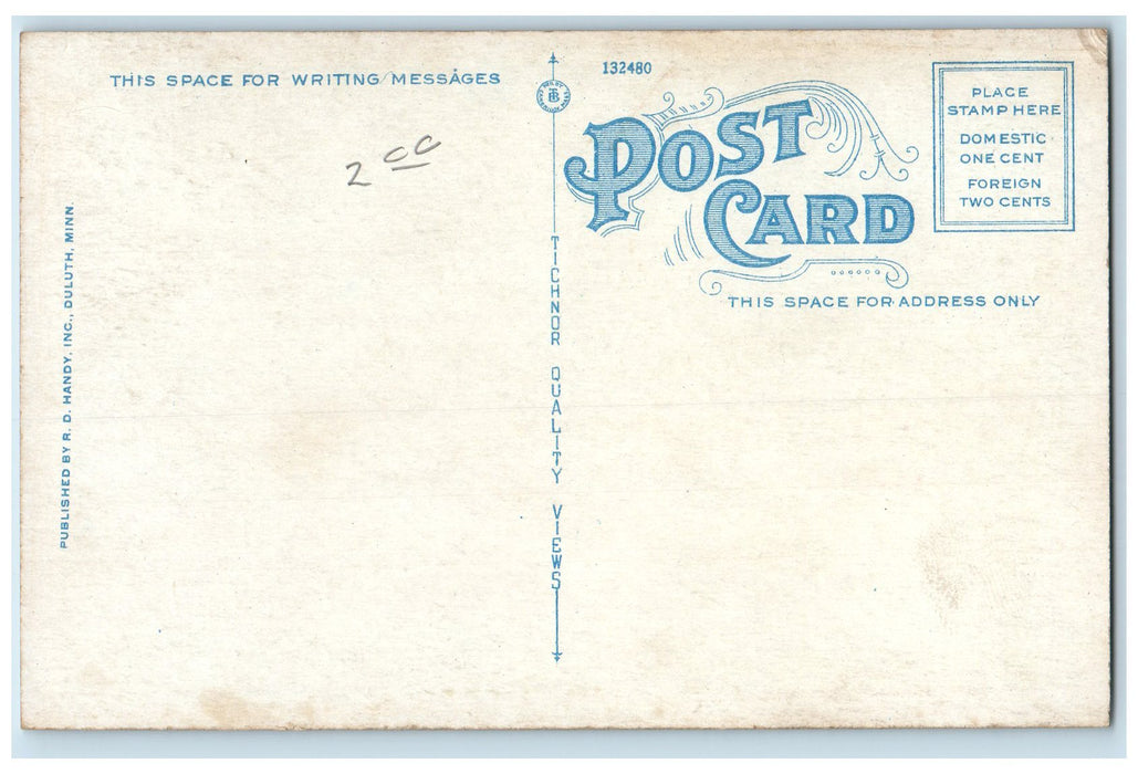 c1920 Tower Avenue 13th Street Classic Car Railway Building Superior WI Postcard