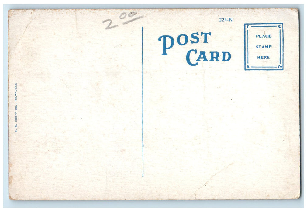 c1920 Mammoth Ore Docks Truss & Rustic Bridge Boats Building Ashland WI Postcard
