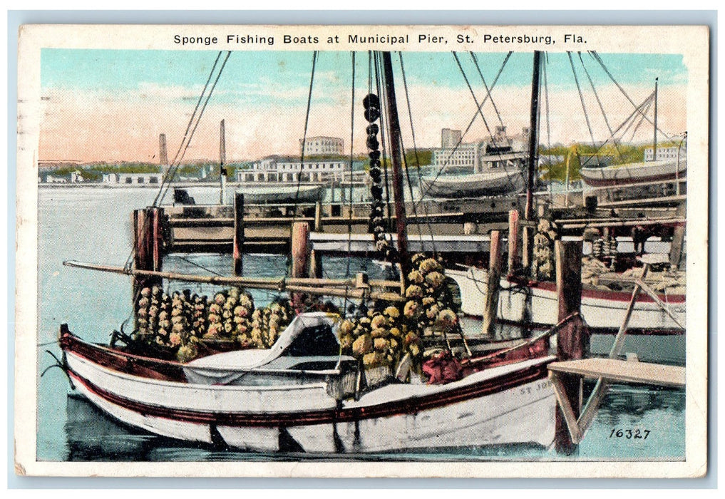 1924 Sponge Fishing Boats At Municipal Pier St. Petersburg Florida FL Post