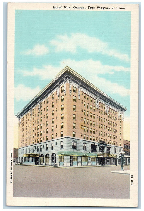 c1920's` Anthony Hotel Exterior Roadside Fort Wayne Indiana IN Posted Postcard