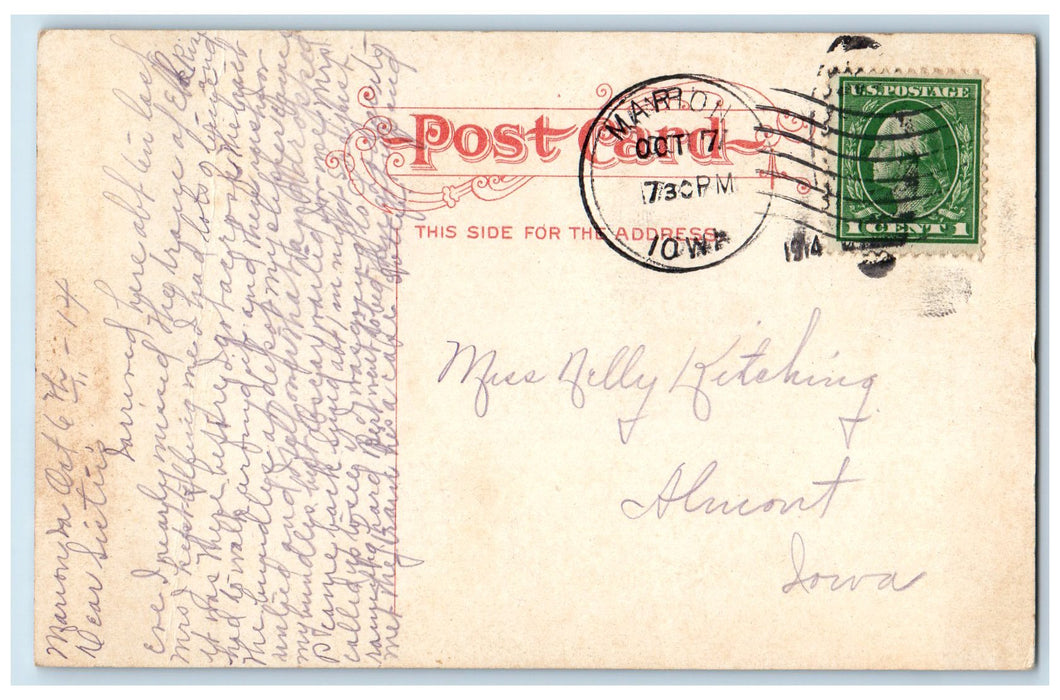 1914 Chapel Coe College School Campus Building Cedar Rapids Iowa IA Postcard