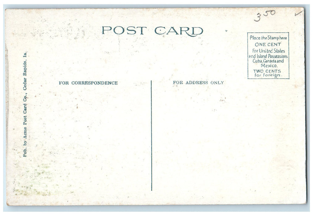 c1920 Third St. From 1st Ave Classic Cars Building Cedar Rapids Iowa IA Postcard