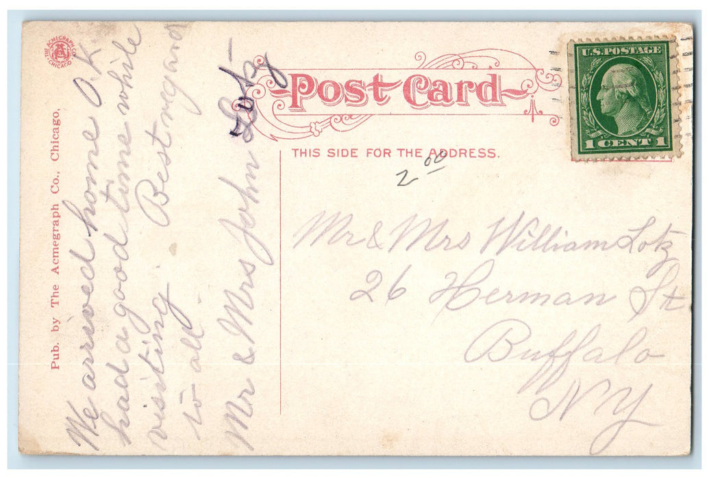 1910 The Anthony Hotel Exterior Roadside Fort Wayne Indiana IN Posted Postcard
