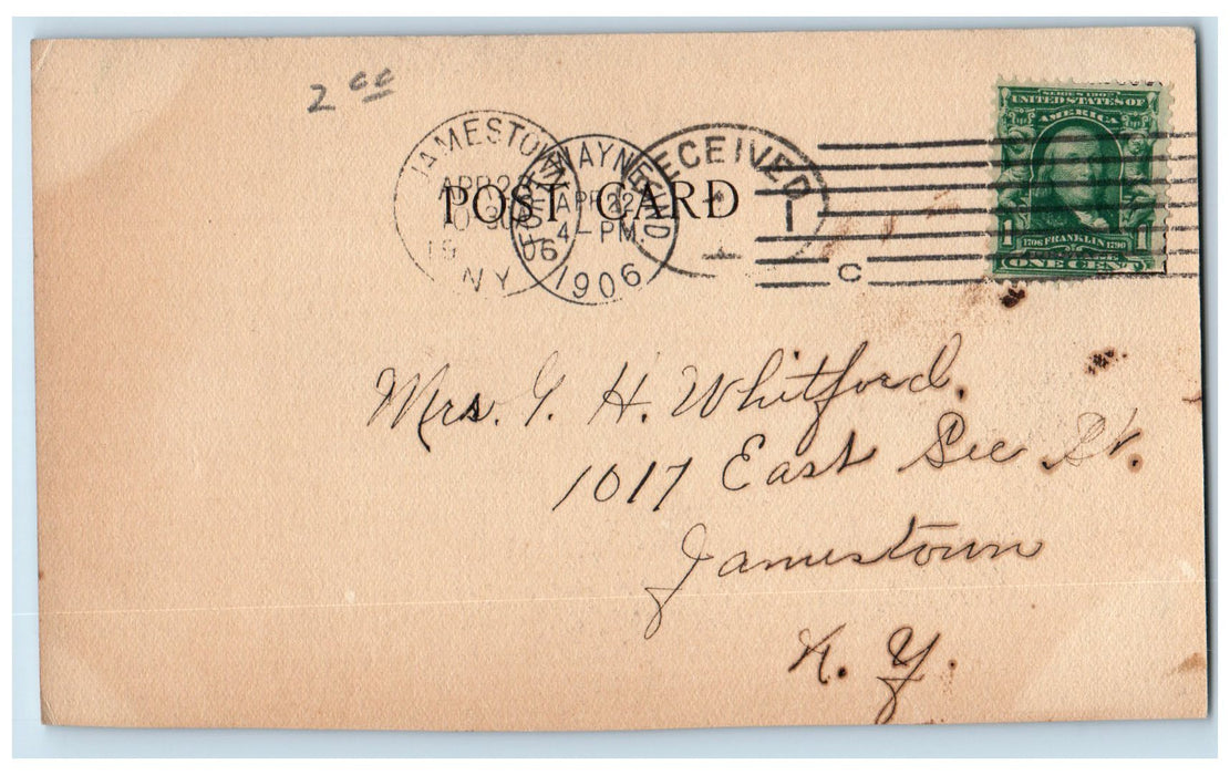 1906 Public Library Exterior Roadside Fort Wayne Indiana IN Posted Postcard