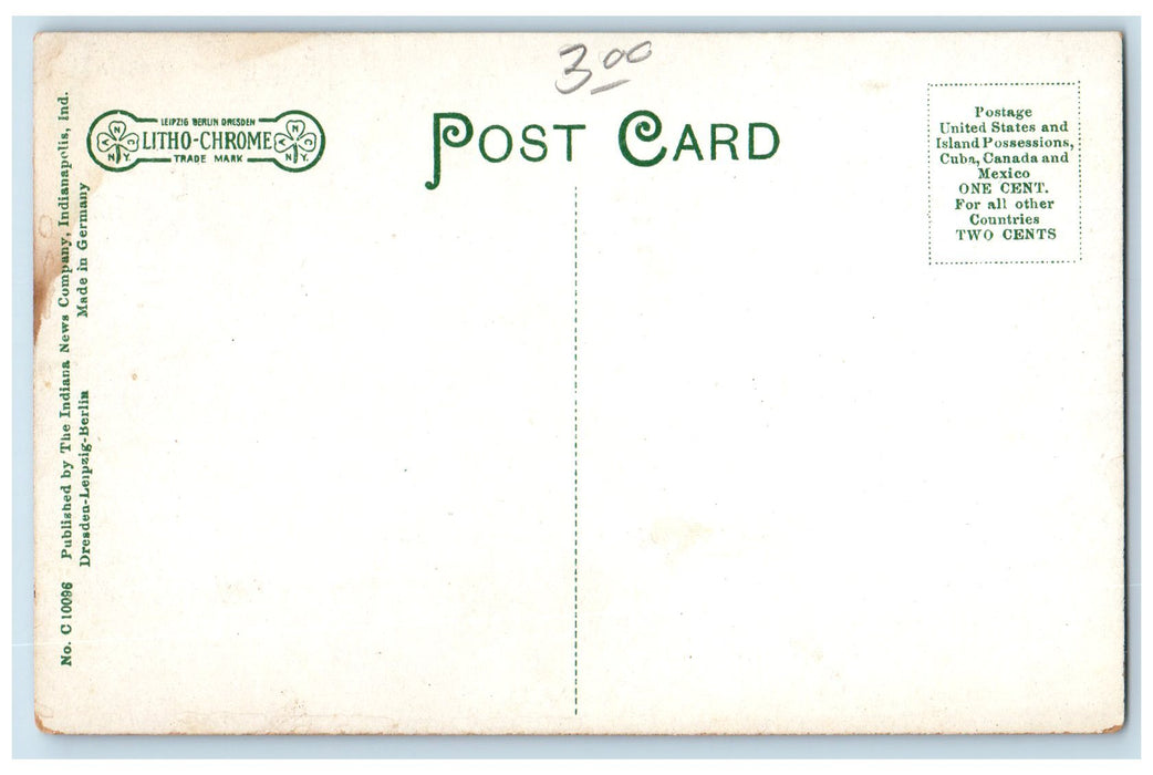 c1920s East Berry Street Residence Scene Fort Wayne Indiana IN Unposted Postcard