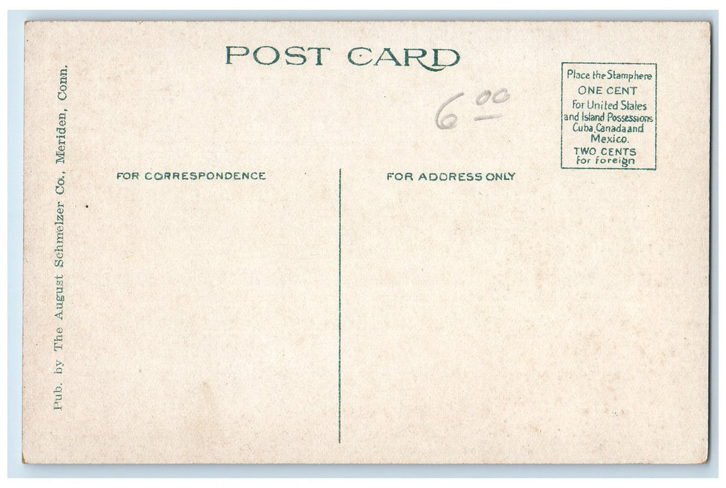 c1950's Railroad Station Depot Passengers Train Smokestacks Meriden CT Postcard