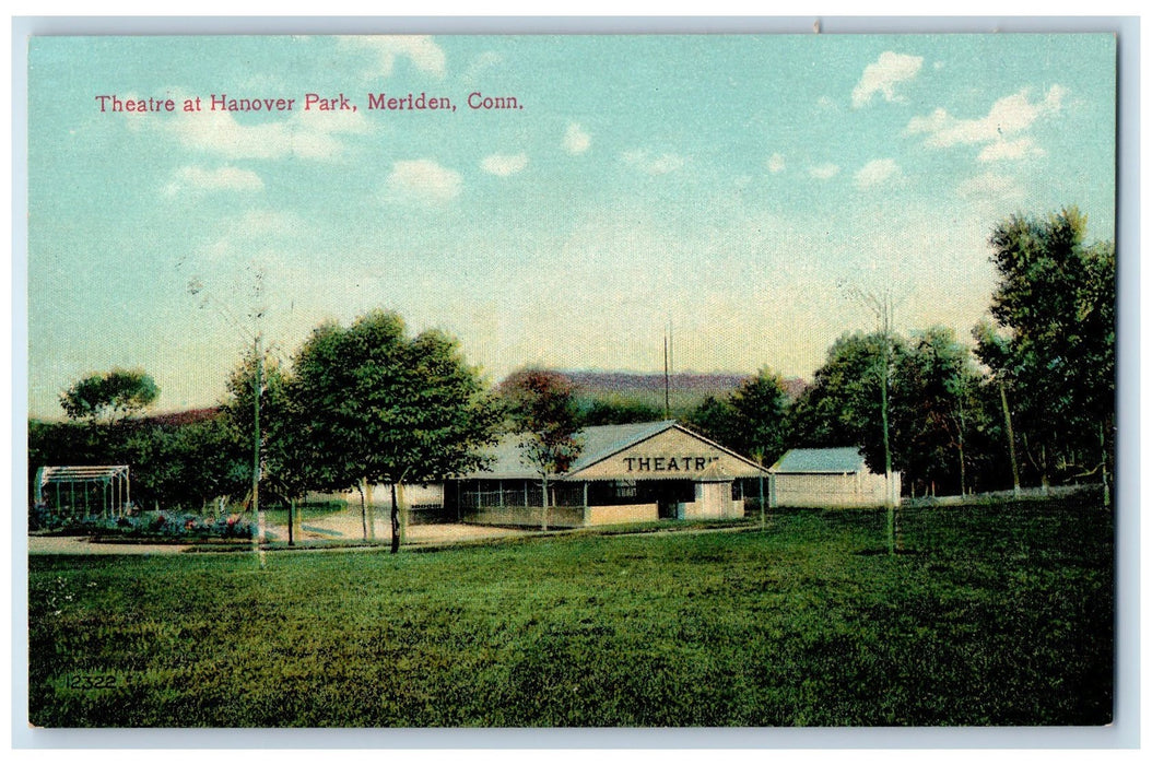 c1950's Theater At Hanover Park Building Greenly Ground View Meriden CT Postcard