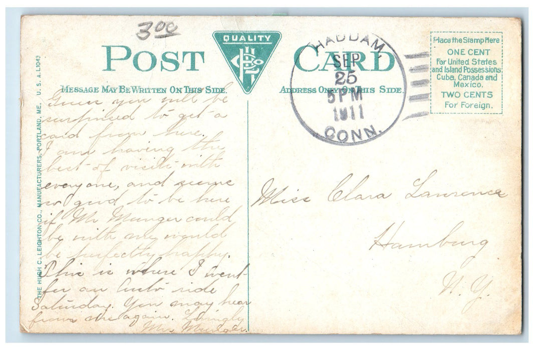 1911 Wesleyan University Gymnasium Building Entrance View Middletown CT Postcard
