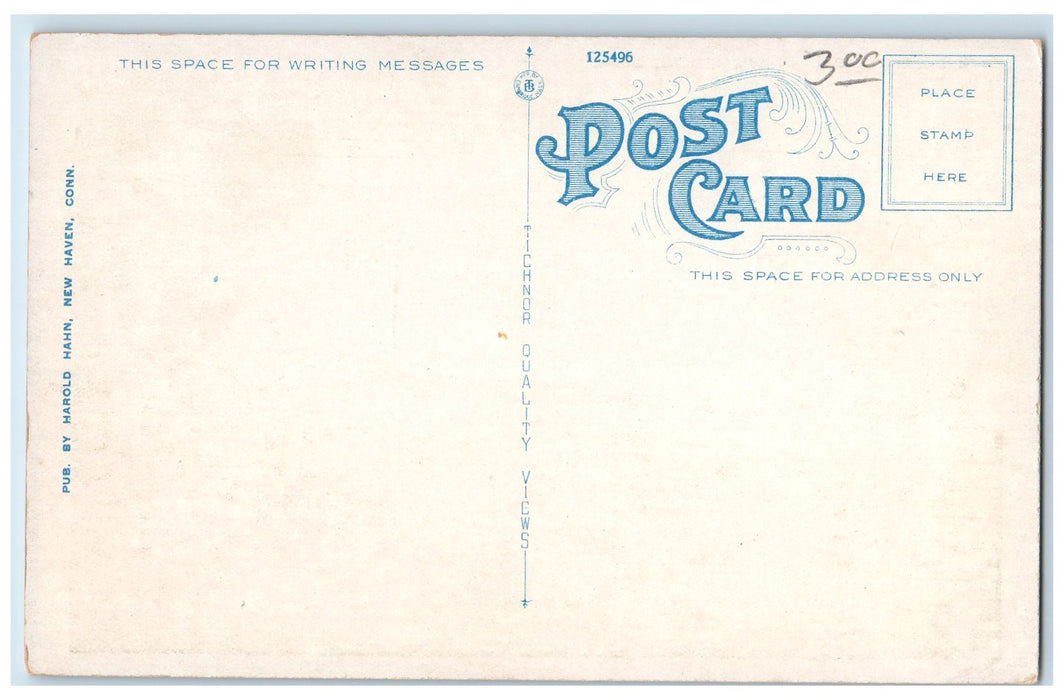 c1950's New State Armory Building Side View Flag South Manchester CT Postcard